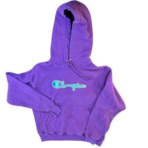 Vintage 90s Champion Reverse Weave Sweatshirt Hoodie Purple Pullover Medium Size